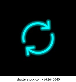 Reload blue glowing neon ui ux icon. Glowing sign logo vector