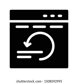 reload browser glyph flat vector icon