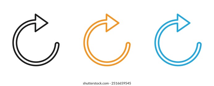 Reload button icon Thin line illustration set