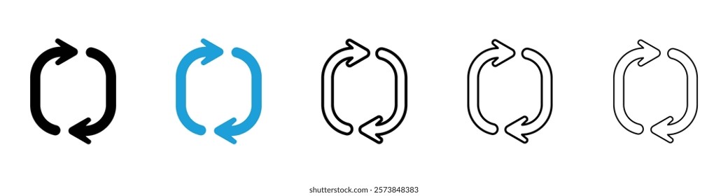 Reload button icons in filled and 3 stroke weights