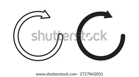 Reload button icons. Outline icons vector collection. flat illustrations