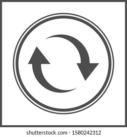 Reload circlular arrow vector symbol. Arrow rotation icon.