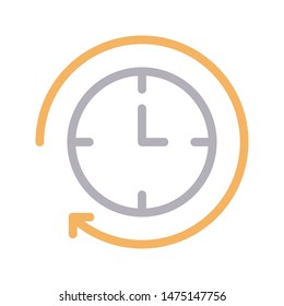reload clock colour line vector icon