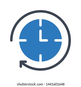 reload clock glyph color vector icon