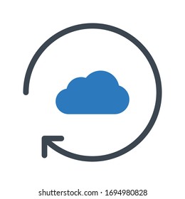 reload cloud vector glyph color icon 