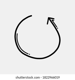 reload color vector icon. Drawing sketch illustration hand drawn line.