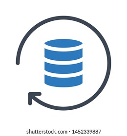 reload database glyph color vector icon