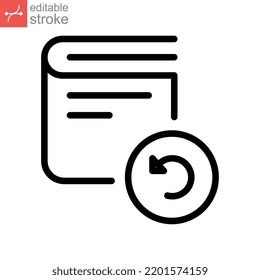 Reload document line icon. Refresh and transfer data. Update, Synchronize or backup directory folder. Restore symbol, reset file. Editable stroke Vector illustration. Design on white background EPS 10