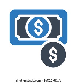reload dollar vector glyph color icon 