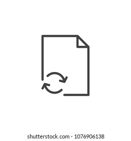 Reload file outline icon. linear style sign for mobile concept and web design. Refresh document simple line vector icon. Symbol, logo illustration. Pixel perfect vector graphics