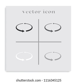 Reload flat black and white vector icon.