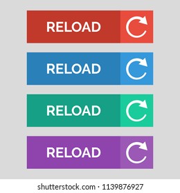 Reload flat buttons on grey background. Vector illustration