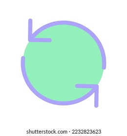 Reload flat color ui icon. Translation in process. Update app. Waiting for synchronization. Simple filled element for mobile app. Colorful solid pictogram. Vector isolated RGB illustration