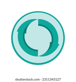 volver a cargar símbolo de forma de icono plano forma de flecha redonda icono plano