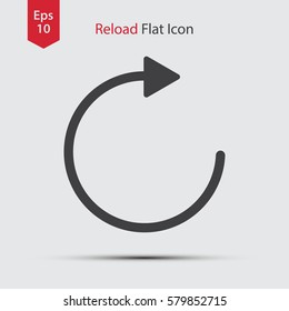 Reload Flat Icon. Simple Web Sign Of Reload Page. Vector Illustrated Symbol