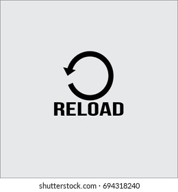 Reload Flat Icon. Simple Web Sign Of Reload Page. Vector Illustrated Symbol