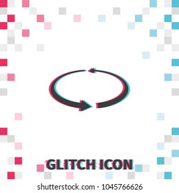 Reload  glitch effect vector icon.