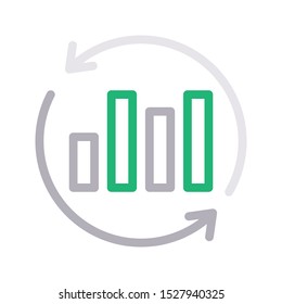 reload graph colour linr vector icon