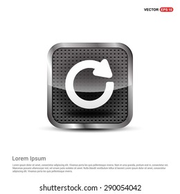 reload icon - abstract logo type icon - Realistic Silver metal button abstract background. Vector illustration