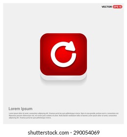 reload icon - abstract logo type icon - Red abstract 3d button with light board and shadow on gray background. Vector illustration