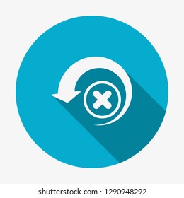 Reload icon, arrows icon with cancel sign. Reload icon and close, delete, remove symbol. Vector illustration