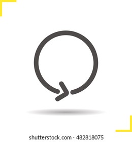 Reload icon. Drop shadow refresh symbol. Replay button. Vector isolated illustration