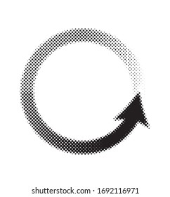 icono de recarga. ilustración de medio tono de recarga. icono de vector. símbolo de signo de recarga