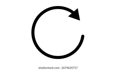 Reload Symbol Bild ist schwarz mit weißem Hintergrund