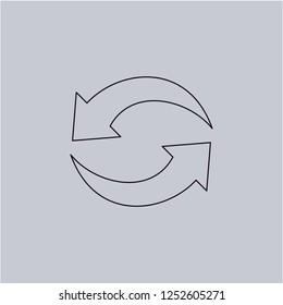 Reload icon isolated on grey background.Premium symbol for website design, mobile application, logo, ui.Vector illustration. Eps10