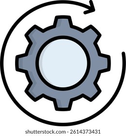 Reload Icon Lineal Color Vector Illustration