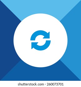 Reload Icon on Blue Background. Eps-10.
