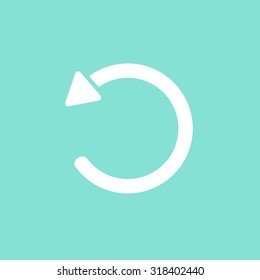 Reload  icon on green background. Vector illustration.