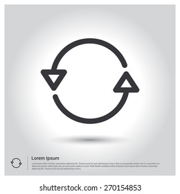 Reload icon Refresh Icon. Vector illustration for web, site, mobile application. Simple flat metro design style. Outline Icon. Flat design style