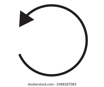 Reload icon. Repeat symbol. Reset signs. Black color. Vector illustration.