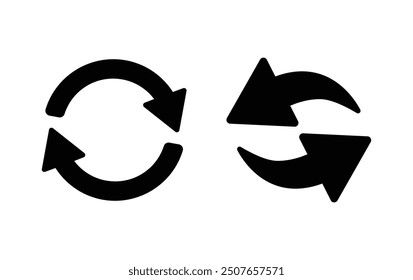 Icono de recarga. Repite el símbolo. Restablecer firma Vector