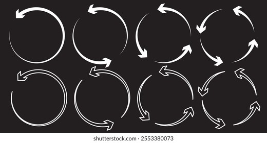 Ícone Recarregar. Repita o símbolo. Redefinir sinais. Atualizar símbolos. 1 ícones de seta. Cor preta. Sinal de vetor isolado. 333