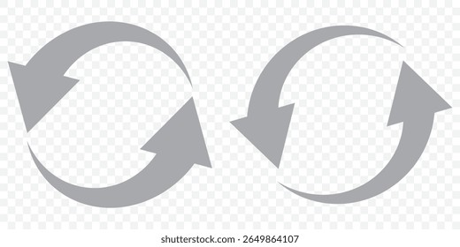 Reload icon. Repeat symbol. Reset signs. Refresh symbols. 2 arrow icons. Black color. Vector isolated sign on Transparent Background. EPS 10. - Powered by Shutterstock - Get 15% off with code: PIKWIZARD15