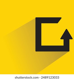 reload icon with shadow on yellow background