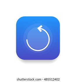 Reload icon vector, clip art. Also useful as logo, square app icon, web UI element, symbol, graphic image, silhouette and illustration. Compatible with ai, cdr, jpg, png, pdf, svg and eps formats.
