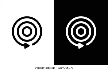 Reload icon vector on black and white background