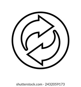 Vector de icono de recarga. Restablecer signo de ilustración. actualizar símbolo o logotipo.