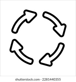 Reload icon vector. Rotation icon symbol in trendy flat style isolated on white background. vector illustration