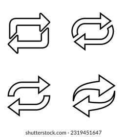 Reload icon vector set. Reset illustration sign collection. update symbol or logo.