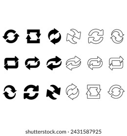 Reload icon vector set. Reset illustration sign collection. update symbol or logo.
