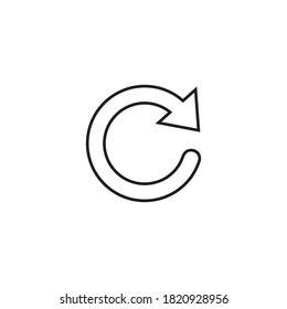 Reload Icon Vector in Trendy Outline Style. Refresh Symbol Illustration. Editable Stroke