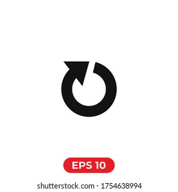 Reload icon vector.Circular arrow.Refresh  arrow icon illustration.Redo arrow symbol.
