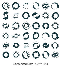 Reload icons isolated on white background vector set, loop arrows, refresh, web theme simplistic symbols vector collections.