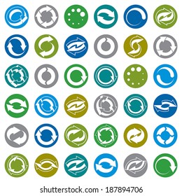 Reload icons isolated on white background vector set, loop arrows, refresh,  web theme simplistic symbols vector collections.