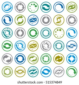 Reload icons isolated on white background vector set, loop arrows, refresh,  web theme simplistic symbols vector collections.
