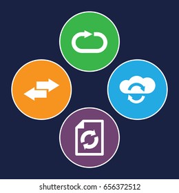 Reload icons set. set of 4 reload filled icons such as arrow